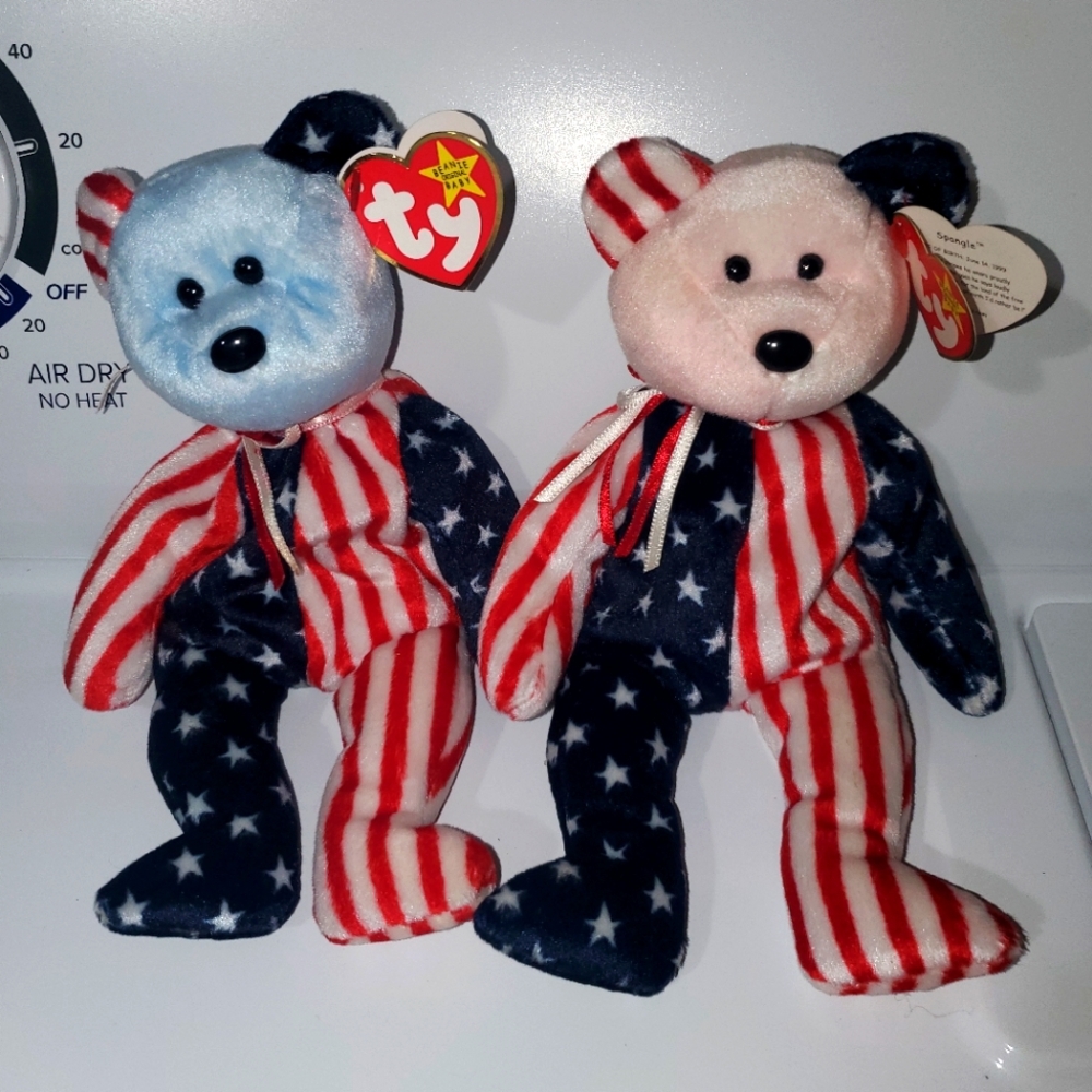 Spangle blue and pink TY beanie baby